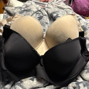 Women's Black and Beige Bra Set